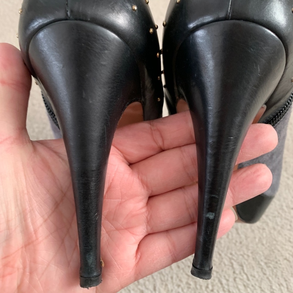 Mocca suede studded booties - Picture 4 of 6